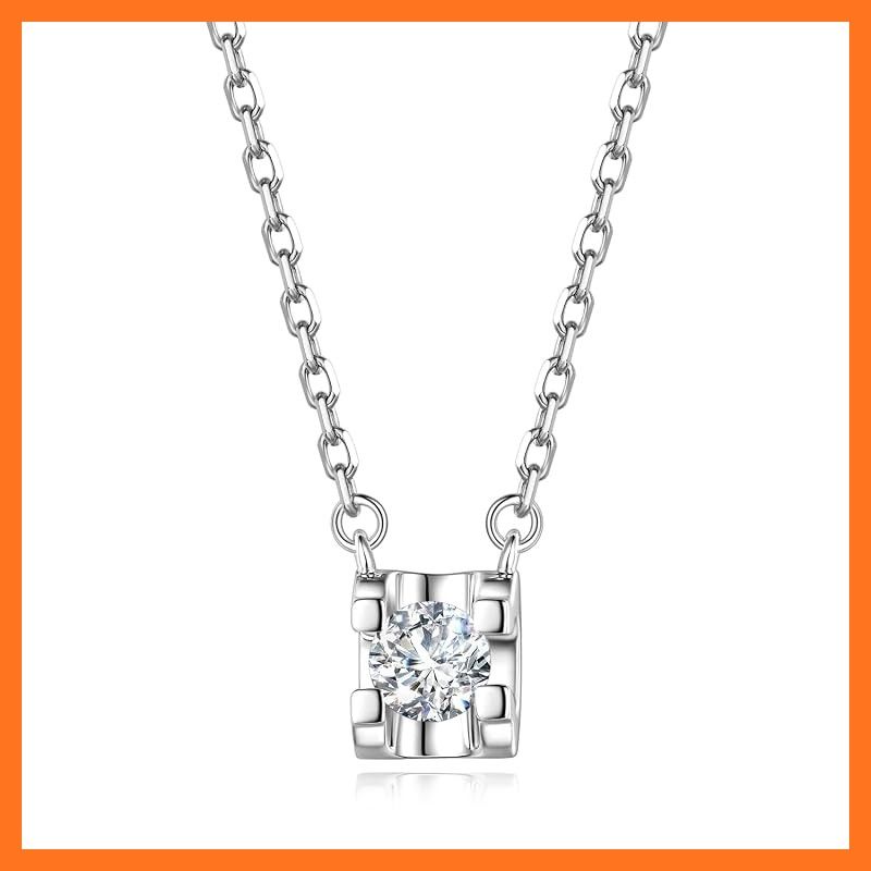 【新品】 [FANCIME] ダイヤモンド ネックレス レディース 1粒ダイヤネックレス 0.3ct キューブ ラボグロウン ラボダイヤ (DEF/VS) シルバー 純銀 バー留め 誕生日 記念日 クリスマス プレゼント ギフトラッピング付き