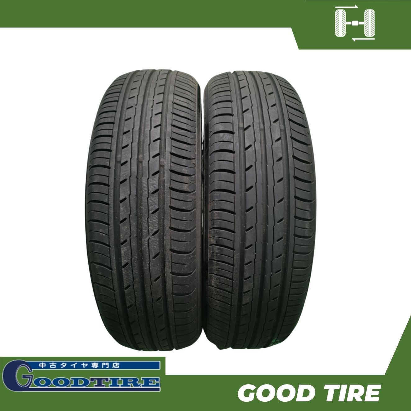 175/60R16 8分山 ヨコハマ BLUEARTH-ES ES32 2024年製 夏用 2本セット 中古タイヤ タイヤ ラクティス アクア上級グレード（S7709）