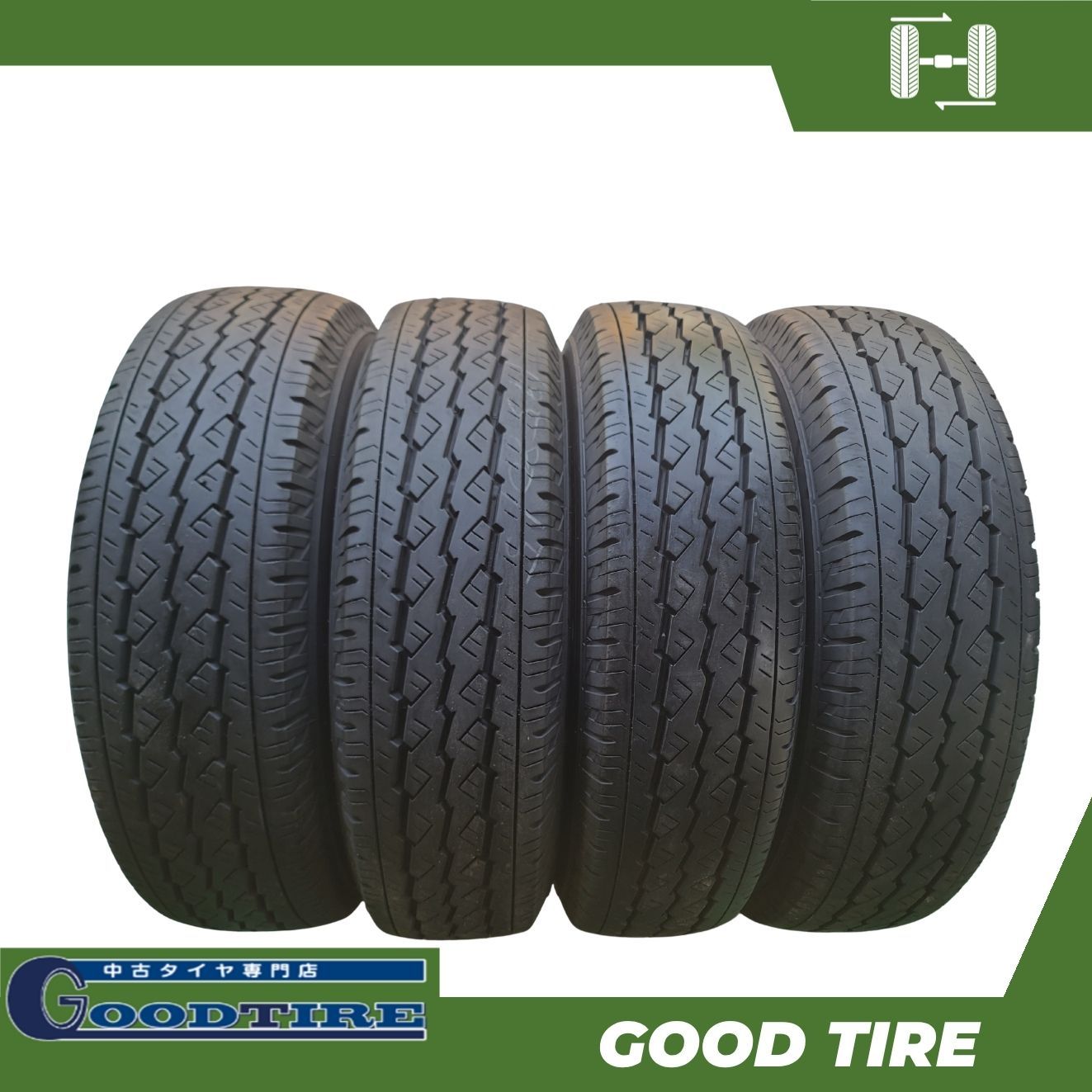 185/75R15 106/104LLT トーヨー TOYO V-02e 2022年製 4本 夏用 8分山 中古タイヤ タイヤ（7717）