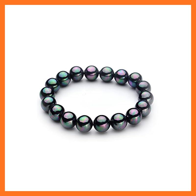 【新品】 C-Girls真珠屋 アクセサリー専門店 5A級 10mm 17cmロング 冠婚葬祭 CZダイヤモンド 南洋白蝶真珠級貝パール 花珠貝パール ブレスレット ブラック 七五三結婚式ウエディング卒業式 全品ギフトラッピング無料 (ブラック)