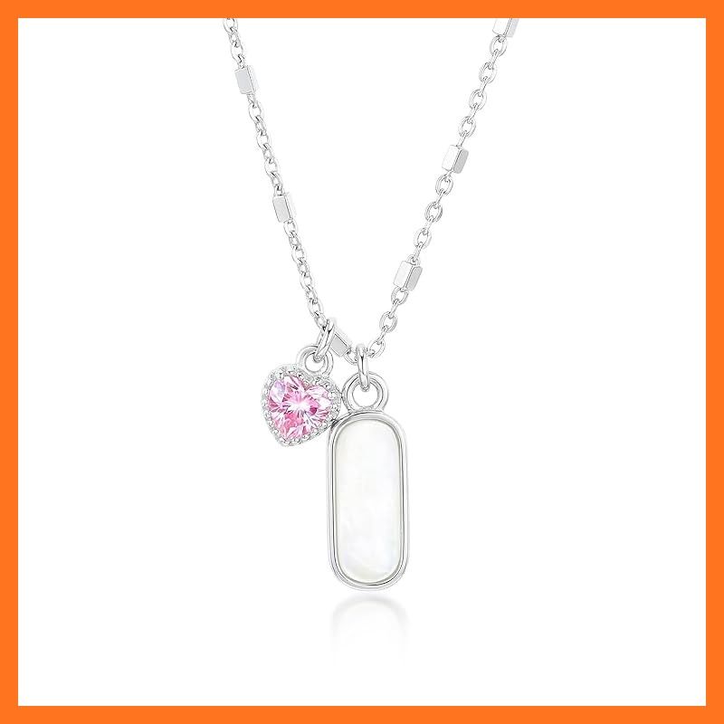【新品】 [Ningnvshi] ネックレス レディース ハート 桜ピンク 天然石/マザーオブパール 揺れる ペンダント シルバー925 金属アレルギー対応 ネックレス 40+6cm 延長チェーン付 アクセサリー 女性 彼女 妻 記念日 ホワイトデー プレゼン