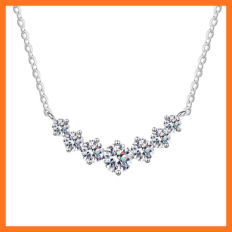 【新品】 [Hanayaka] ネックレスレディース シルバー925製 モアサナイト 金属アレルギー対応人気 かわいいアクセサリー 誕生日プレゼント女性 5cm長さ調節 [並行輸入品]