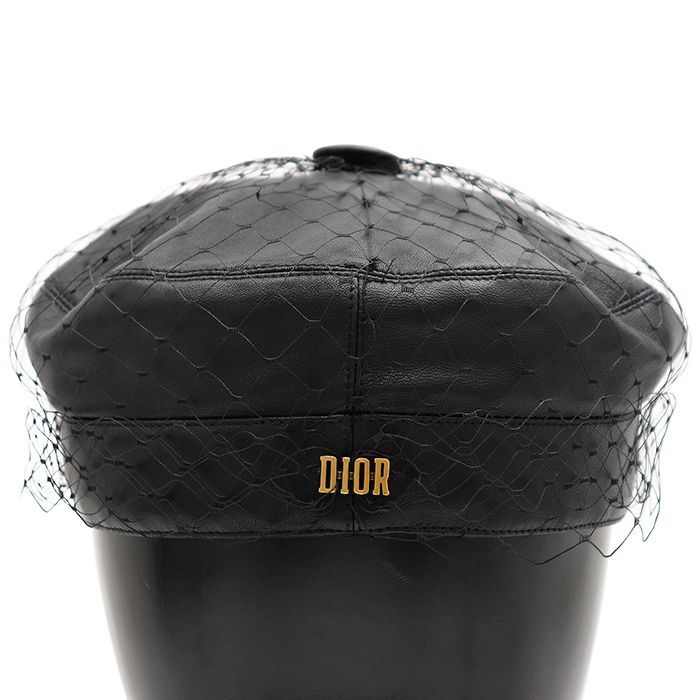 極美品 クリスチャンディオール アーティ キャスケット レザー ベール ブラック 極美品】Christian Dior クリスチャンディオール キャスケット サイズ