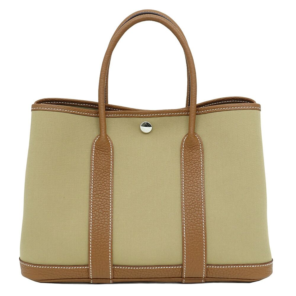 【名東】エルメス HERMES バッグ ガーデンパーティTPM トレンチ/ゴールド B刻 2023年 トワルオフィシエ/ネゴンダ 女性 SV金具 保存袋 箱