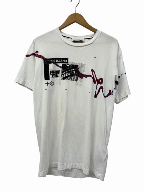ストーンアイランド STONE ISLAND グラフィック プリント 半袖 Tシャツ 72152NS80 M 白 ホワイト ブランド古着ベクトル 中古 260621