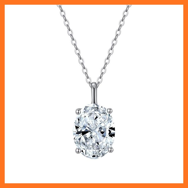【新品】 Bellitia Jewelry ネックレス レディース ホワイト 1ct CZダイヤモンド シルバー925 プラチナ メッキ 女性 40cm 5cm調整可能