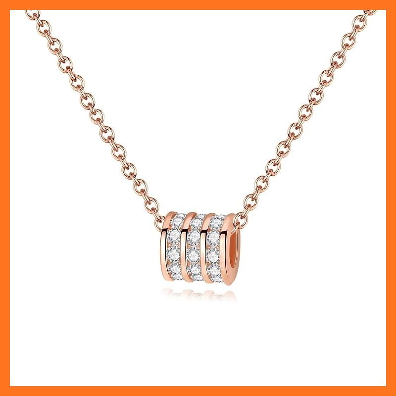 【新品】 [HeyMeili] ダイヤモンドCz 鎖骨ネックレス 925銀製 ローズゴールドメッキ レディース ペンダント アクセサリー 女性 誕生日プレゼント