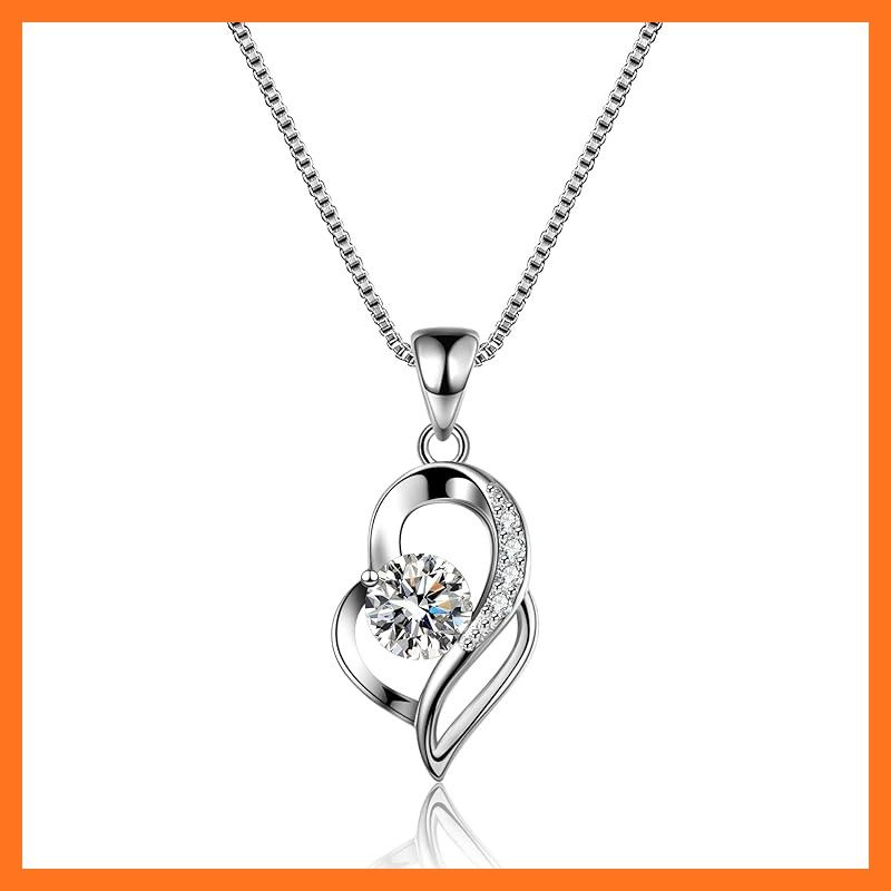 【新品】 [Michooyel] シルバー925 ネックレス 0.8CT モアッサナイト ハート ペンダント ネックレス 18K ホワイト ゴールド メッキ シルバー Dカラー 理想的なカット ダイヤモンド ネックレス 女性用 鑑定書付き