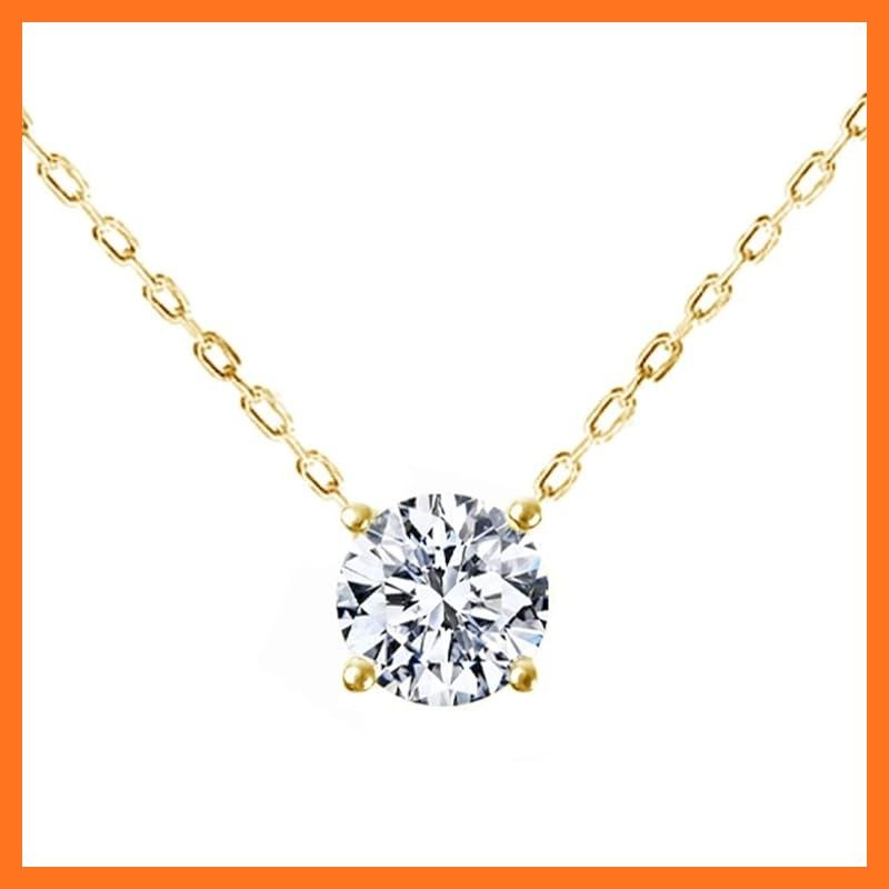 【新品】 [Diamond Lab] モアサナイト ネックレス レディース 一粒 SV925 人気 ゴールド 0.25ct アズキチェーン [ギフトボックスセット]