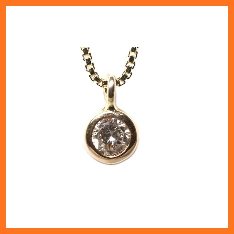 【新品】 [キャンディ] K10YG ダイヤモンド0.05ct サークルネックレス