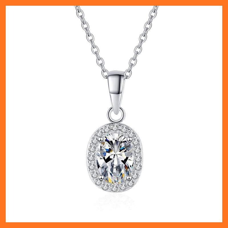 【新品】 [sjmygudgo] レディースネックレス 純銀製 5層プラチナ 楕円形 1CT 模擬ダイヤモンド 金属アレルギー対応 愛の約束 ジュエリーギフト誕生日、記念日 26,239円