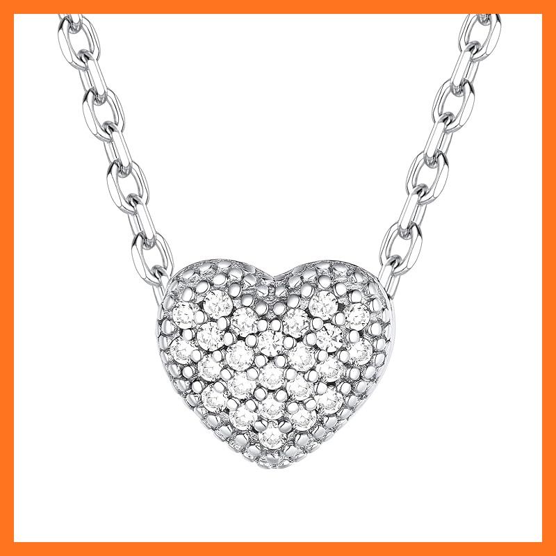 【新品】 [ChicSilver] ハート ネックレス レディース シルバー925 ジルコニア 金属アレルギー対応 かわいい 人気 プレゼント 女性 誕生日