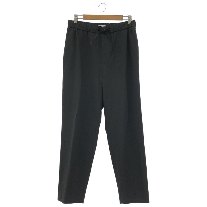 ATON (エイトン) WOOL OXFORD TAPERED EASY PANTS 7007438 ブラック 04