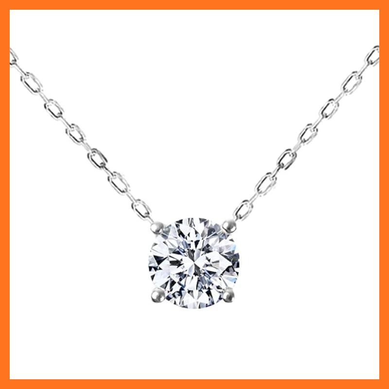 【新品】 [Diamond Lab] モアサナイト ネックレス レディース 一粒 SV925 人気 プラチナ 0.25ct アズキチェーン [ギフトボックスセット]