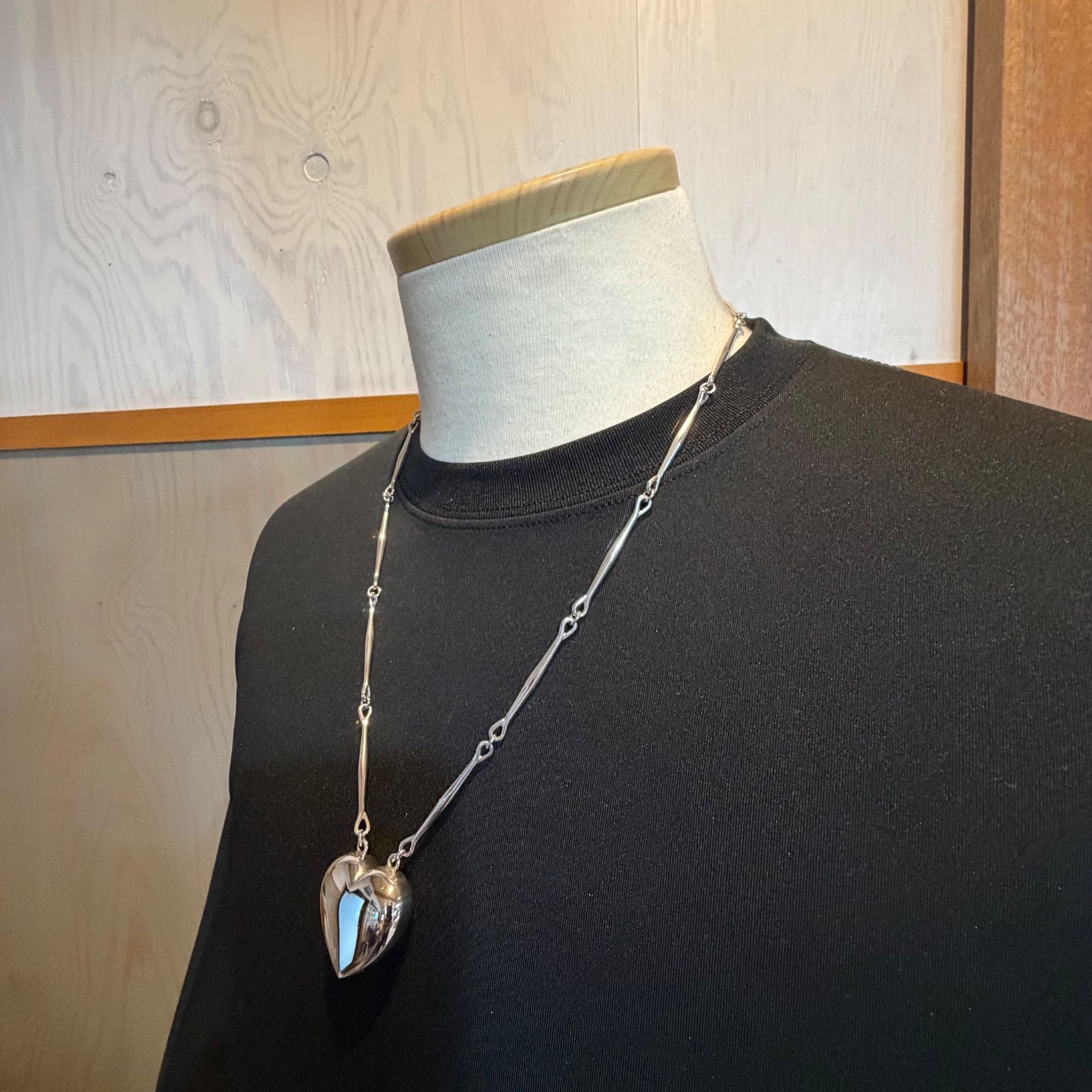美品 ハートネックレス ♯126B ジョージジェンセン/GEORG JENSEN 