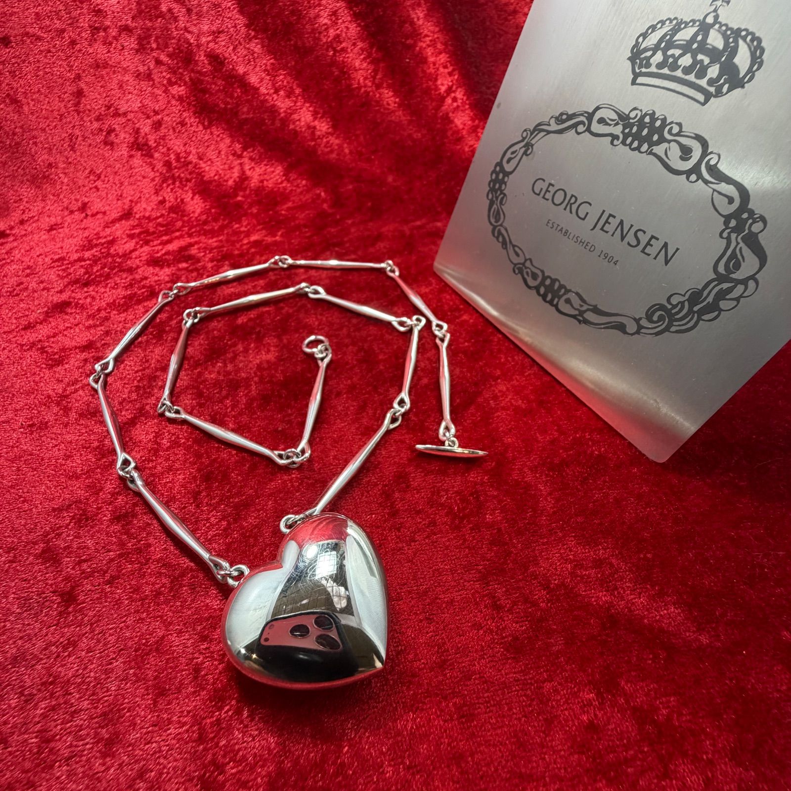 美品 ハートネックレス ♯126B ジョージジェンセン/GEORG JENSEN