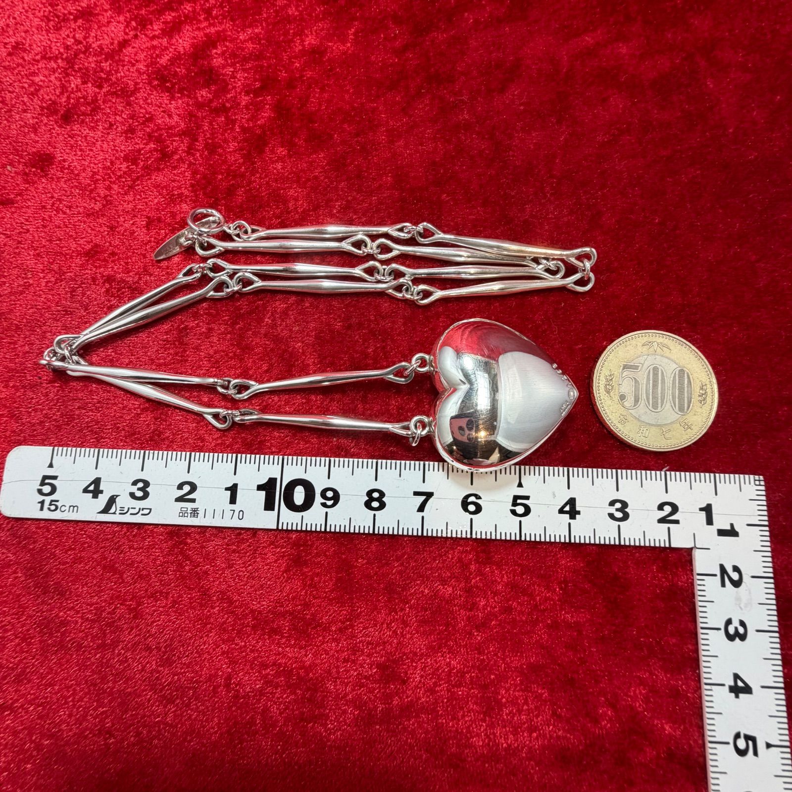 美品 ハートネックレス ♯126B ジョージジェンセン/GEORG JENSEN