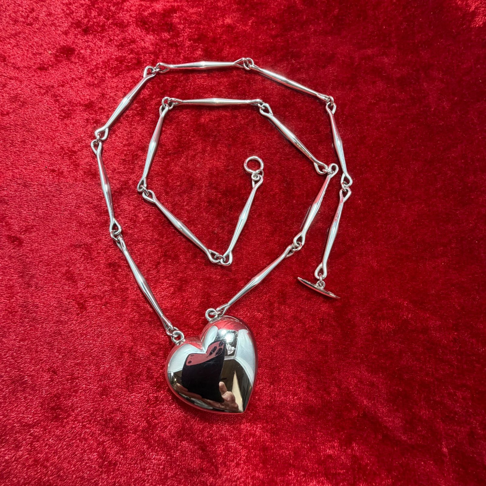 美品 ハートネックレス ♯126B ジョージジェンセン/GEORG JENSEN
