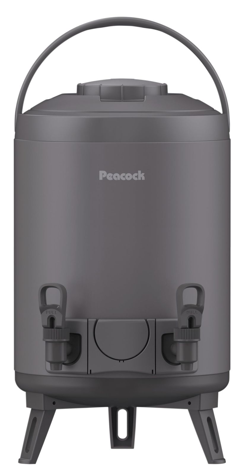 ピーコック魔法瓶工業(The-peacock) ピーコック ダブルコック ウォータージャグ 9.5L 日本製 保冷 保温 洗いやすい 広口 保冷力 保温力 大容量 軽量 キーパー 注ぎやすい レバー式 ジャグ ステンレス ダークグレー INJ-W100 H