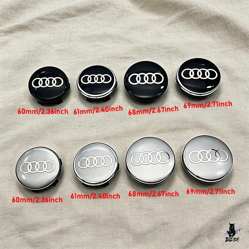 Audi ホイールセンターキャップ 4個 60/61/68/69mm A4 A3 A5 A7 Q3 S3対応