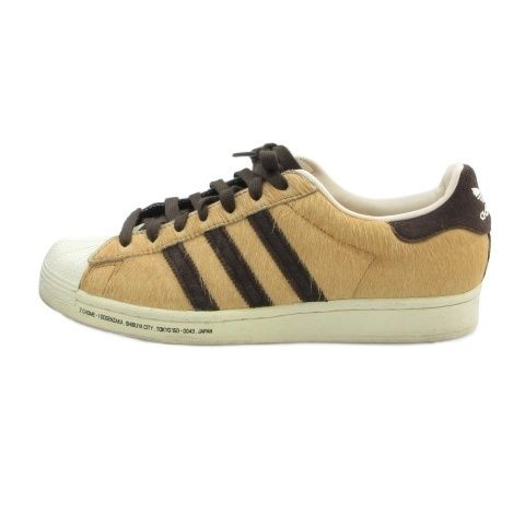 アディダス adidas Superstar atmos Hachiko ハラコ スニーカー 27cm ベージュ GW3471