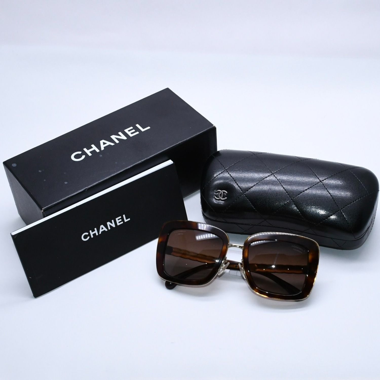 CHANEL シャネル ブラウン ゴールドフレーム Sunglasses サングラス