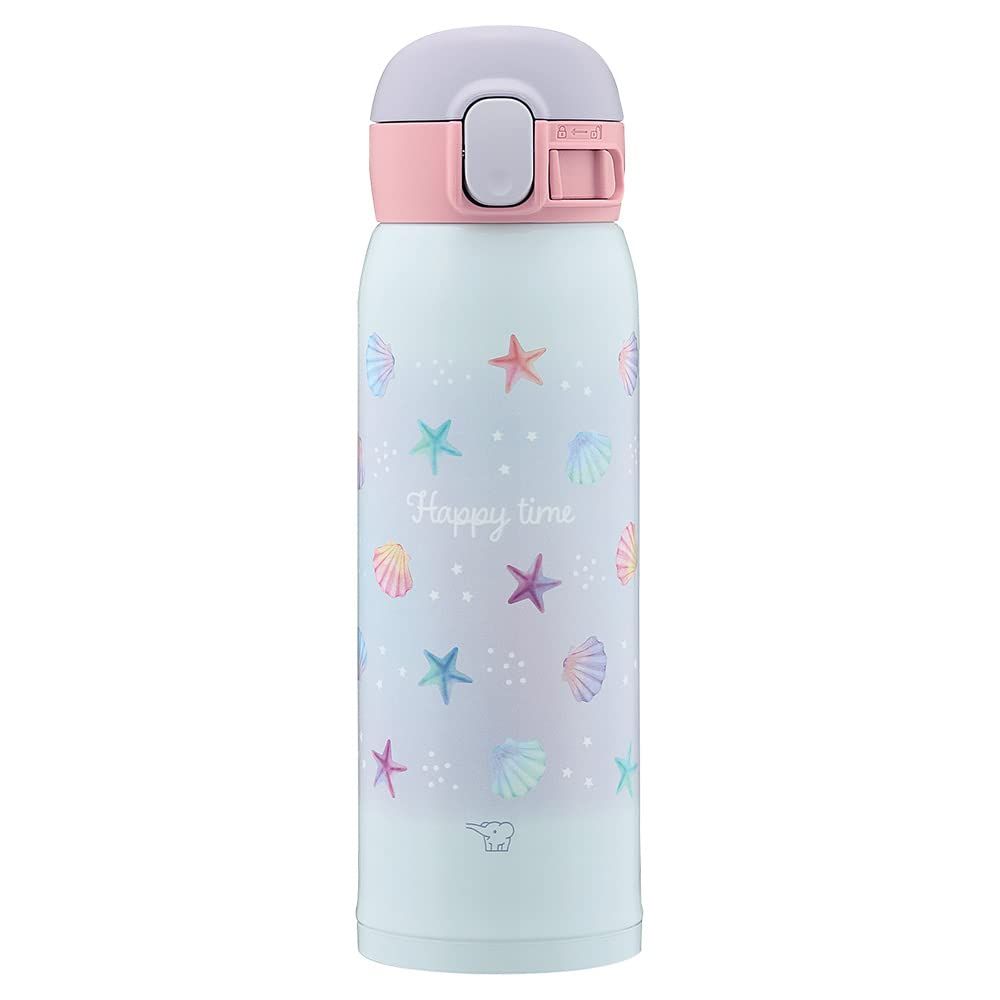 象印マホービン(ZOJIRUSHI) 水筒 ガールズマグ 子供用 通学 ステンレスマグ シームレスせん ワンタッチ 480ml マーメイドブルー ふたとパッキンが一体化 お手入れ簡単 SM-WG48-AZ
