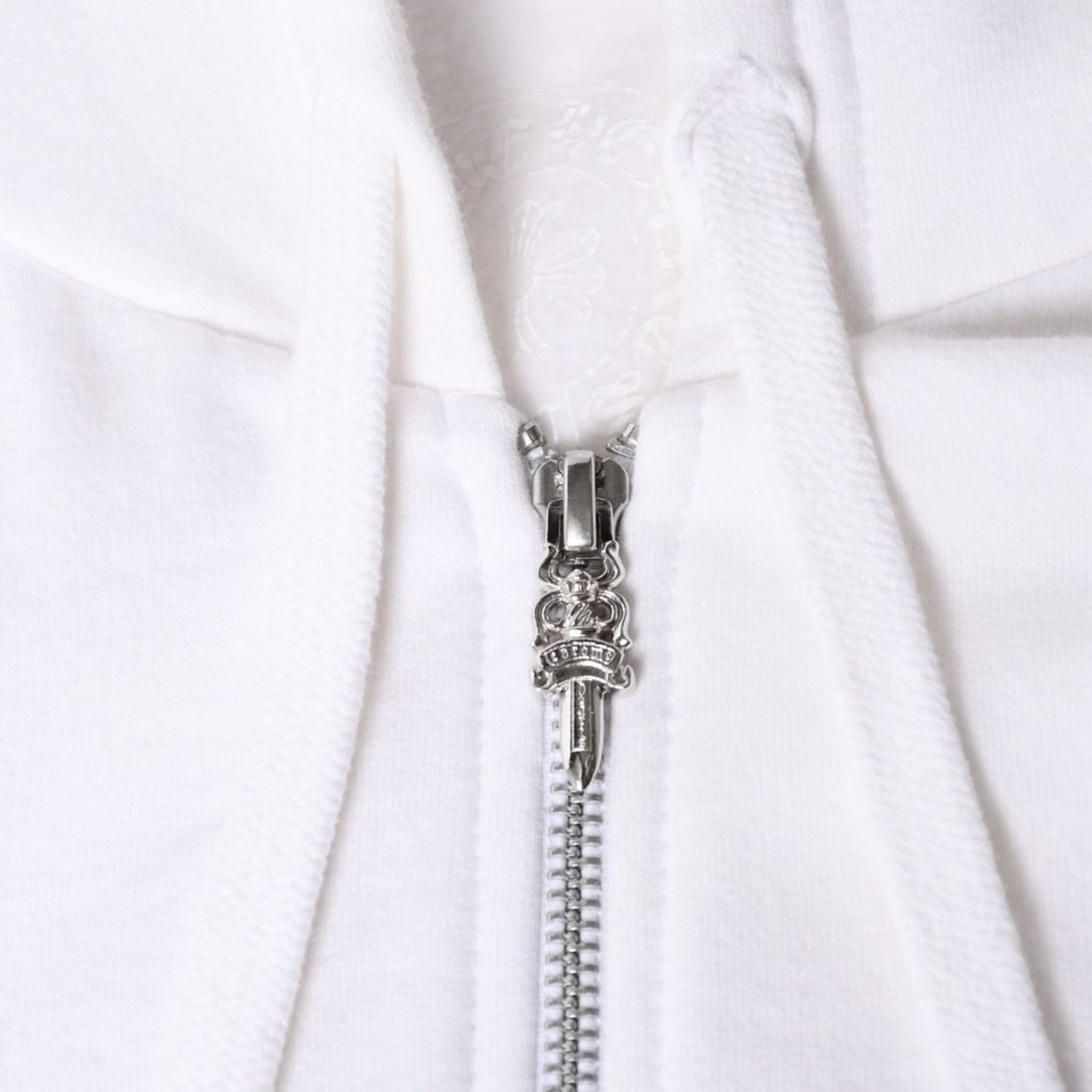 極美品 CHROME HEARTS クロムハーツ ホワイト グロウ ジップアップ