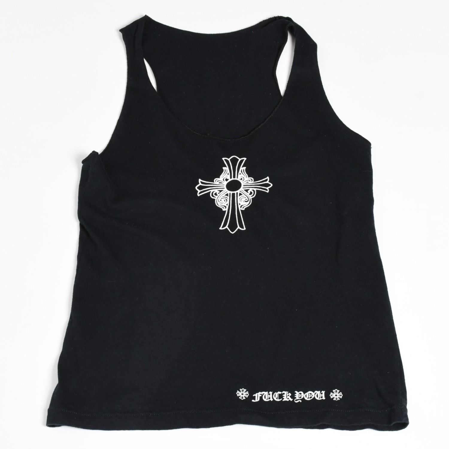 【未使用品】　CHROME HEARTS ブラックノースリーブシャツ　Sサイズ 極美品 CHROME HEARTS クロムハーツ ヘイリークロス タンクトップ