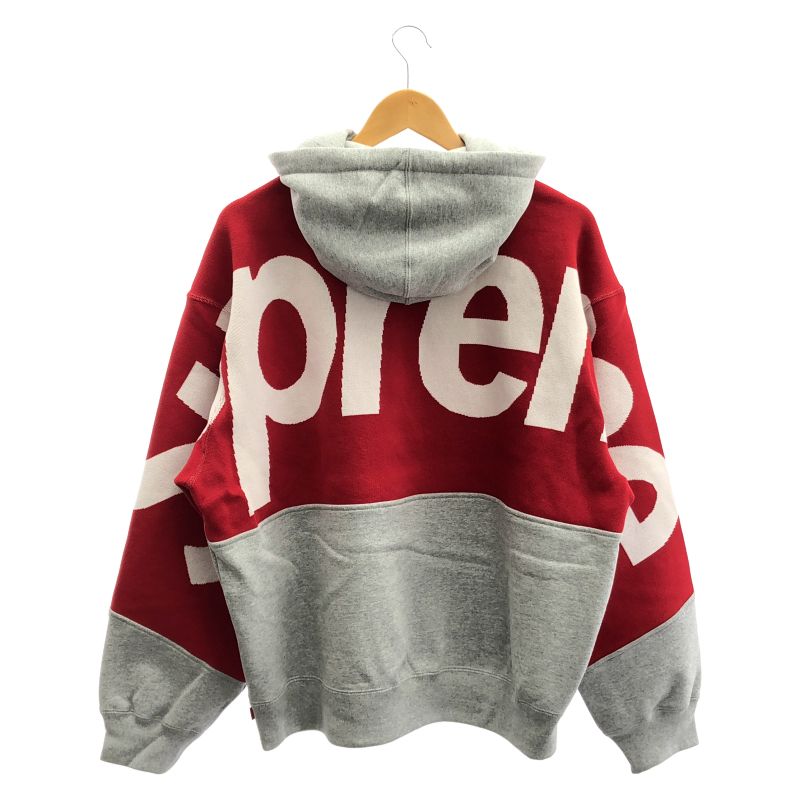 【中古】supreme Big logo Jacquard Hooded sweatshirt M グレー シュプリーム[66][240066191837] 中古】supreme Big logo Jacquard Hooded sweatshirt M グレー