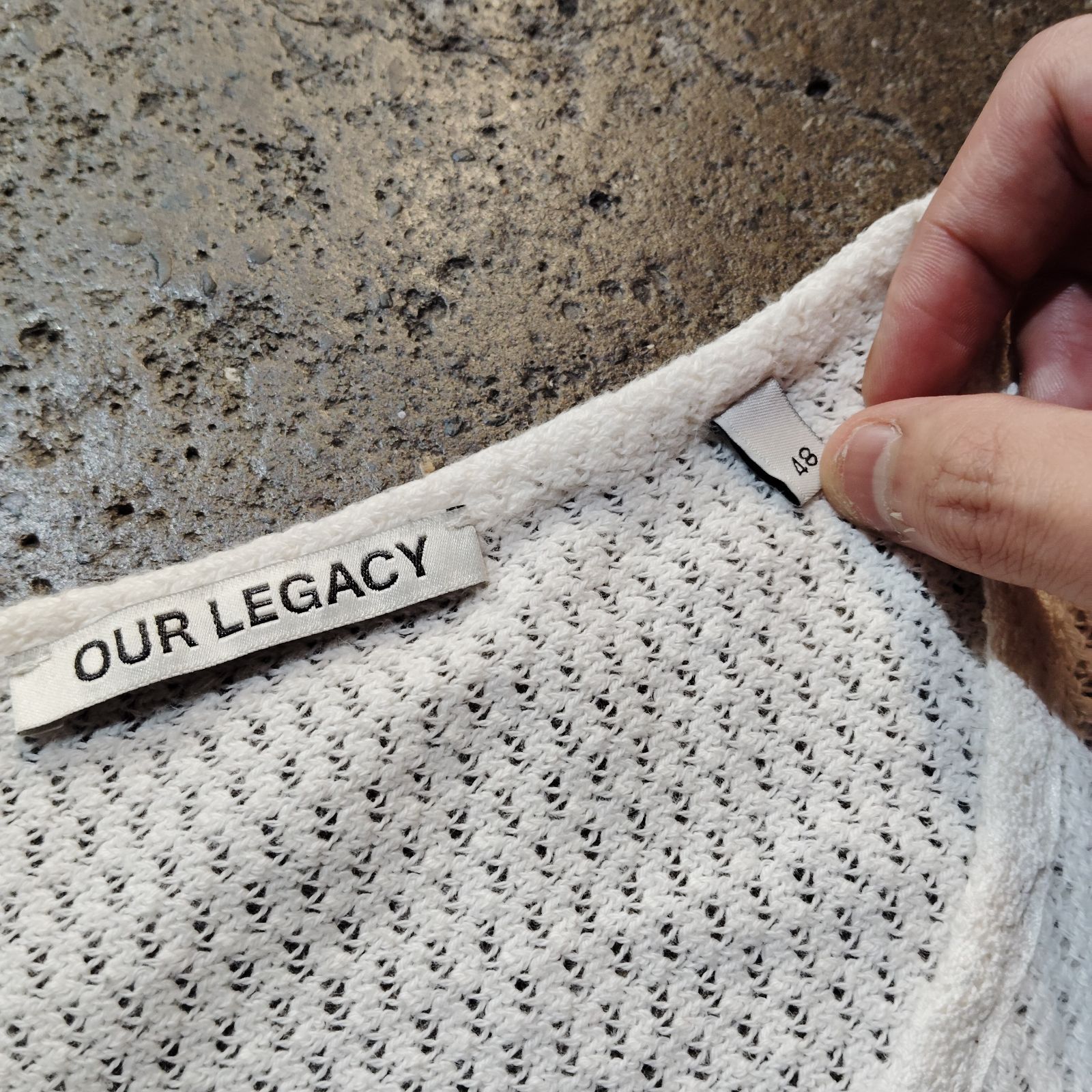 OUR LEGACY メッシュ 半袖カットソー ホワイト 48 アワーレガシー
