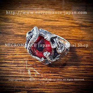 <ヴァンパイア レッド/Vampire Red/赤>[ Special Limited Edition Color] [Brand New] Silver Roll Dragon Prosthetic Eye Ring No. 14 NECROMANCE NECROMANCE