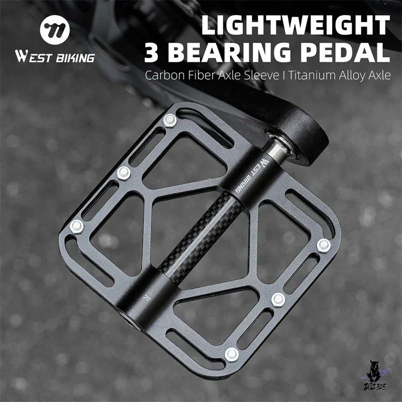 WEST BIKING ロードバイク用ペダル 3ベアリング 超軽量 チタン合金アクスル