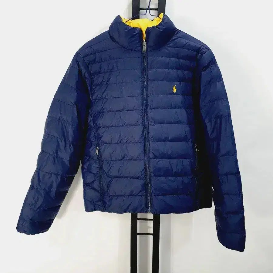 POLO RALPH LAUREN ポロラルフローレン 軽量 ダウン リバーシブル 両面 ジャケット ネイビー イエロー BOYS PLANET(ボイプラ) XL