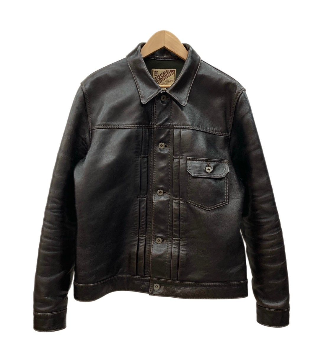 ワイツーレザー Y'2LEATHER 1st Type LEATHER JACKET ファーストタイプ ライダース レザージャケット ホースレザー 月桂樹 茶色 サイズ42 ジャケット 無地 ブラウン 104MT-3327