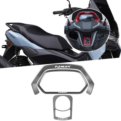 For NMAX155 NMAX 155 2025 2026用 CNCアルミ合金製 バイク計器フレームカバー スクリーンプロテクター 保護パーツ 電動ドアロック ダッシュボード計器フレームカバートリム バイクアクセサリー (チタングレー) [ bac12175