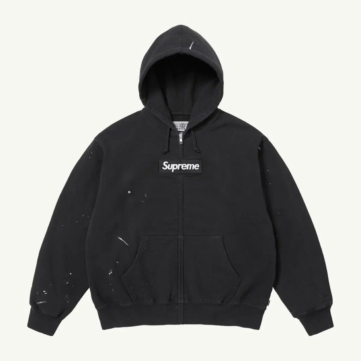 Supreme x MM6 Maison Margiela ボックスロゴ ジップアップ フーデッド スウェットシャツ ブラック -
