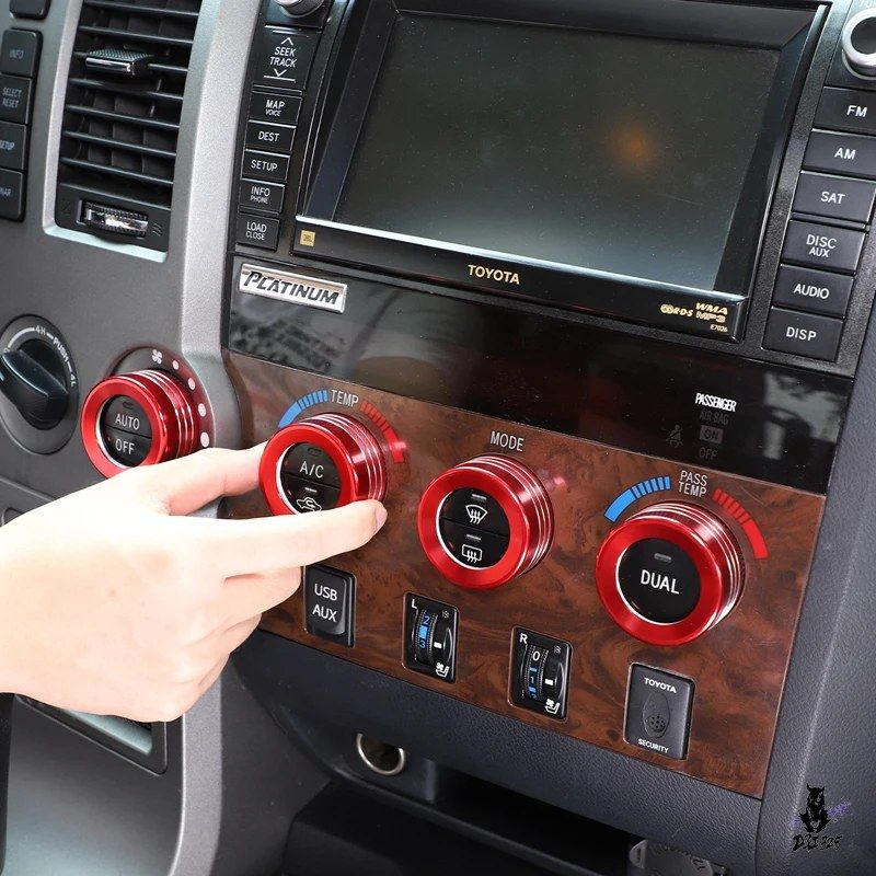 トヨタ タンドラ 2007-2013 用 エアコンノブ オーディオボタン リング装飾トリム