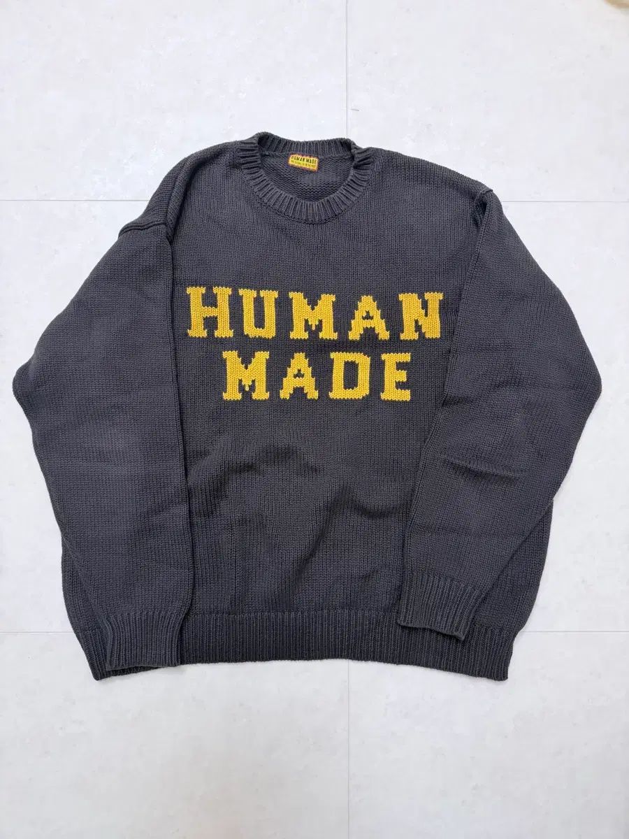 (2xl)HUMAN MADE(ヒューマンメイド) 북극곰 セーター ローゲージ セーター チャコール