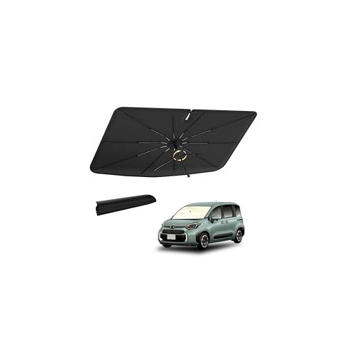 CARTIST トヨタ シエンタ 10系 サンシェード 傘型 SIENTA サンセット フロント 傘式 折り畳み式 パラソル 日除け 遮光 日差し 遮熱コーティング素材 ベージュ高級仕様 360度回転 3代目 2022- ゴムマット付属 内装 7c536bb5