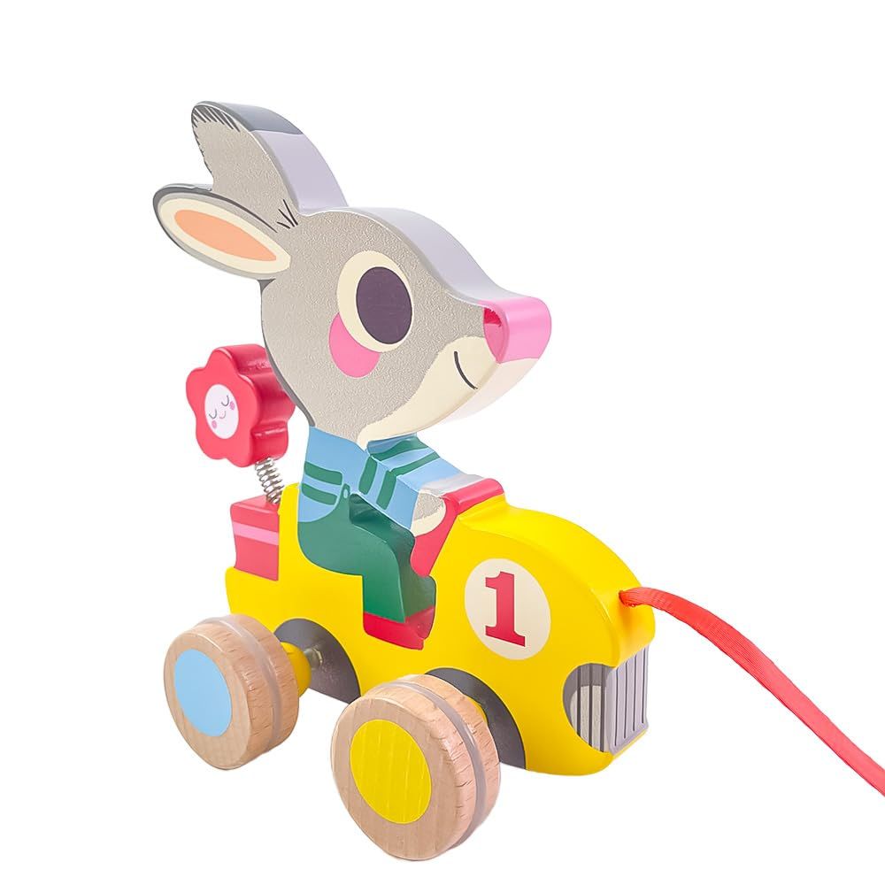 DJECO ジェコ ルラピック プルトイ 引っ張る 引き車 ひも引き うさぎ 知育玩具 歩行練習 歩く練習 Djeco Pull Along Toy - Roulapic 1歳 1歳半 18ヵ月 2歳 男の子 女の子 幼児 赤ちゃん 出産祝い プレゼン