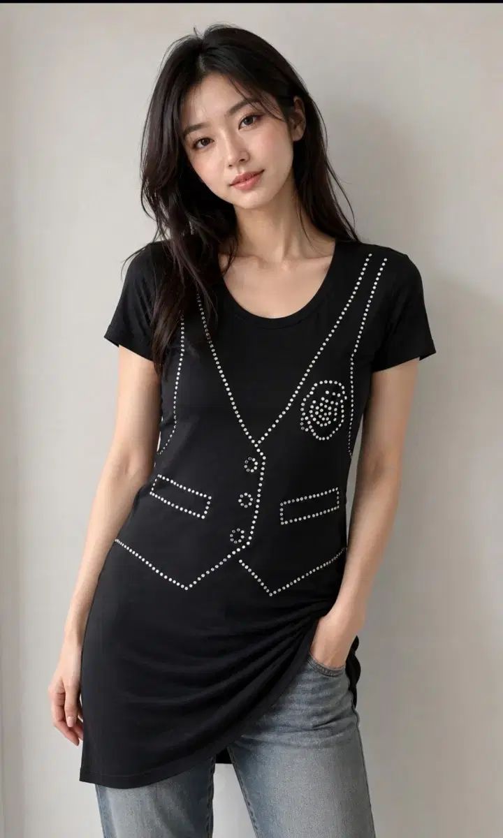 モスキーノ ブラック ノースリーブ ベスト デザイン Tシャツ