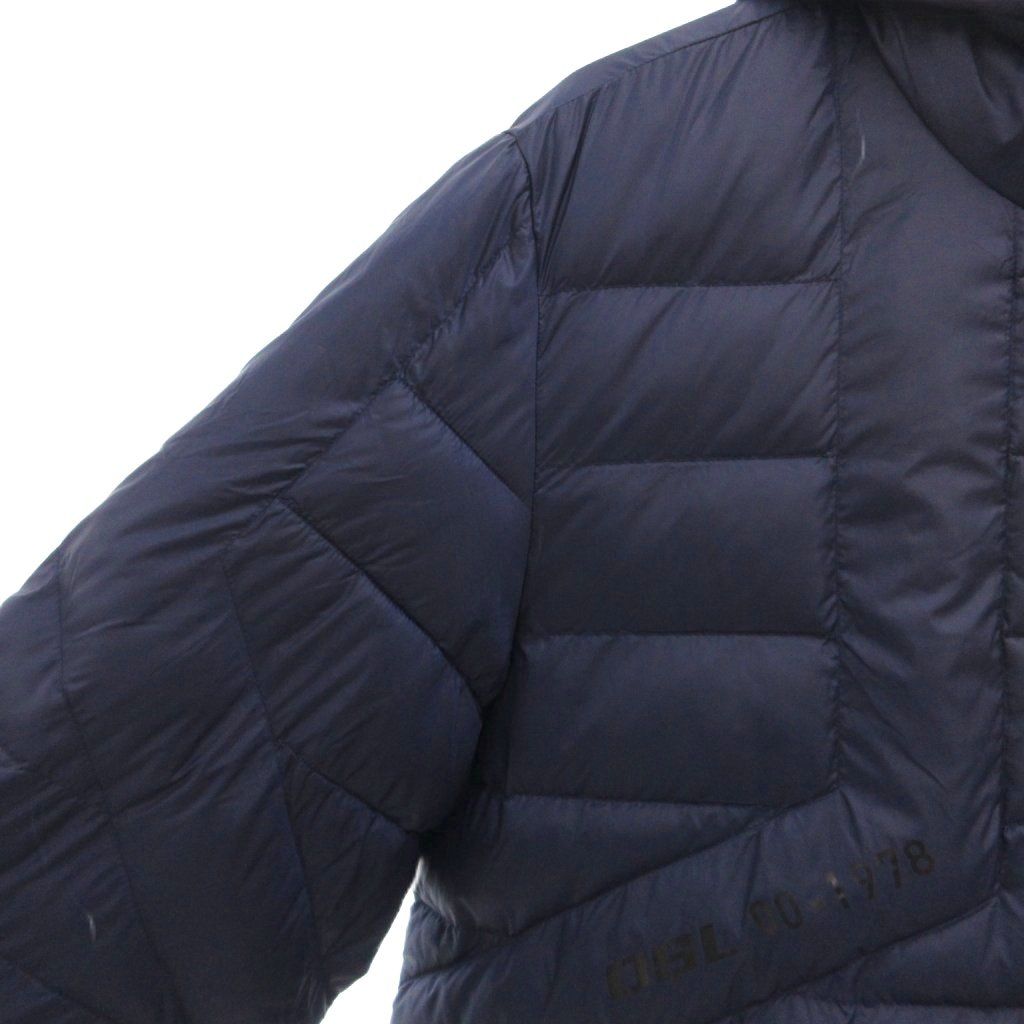 ディーゼル DIESEL 美品 キルティングフーデッドジャケット 中綿 M 紺