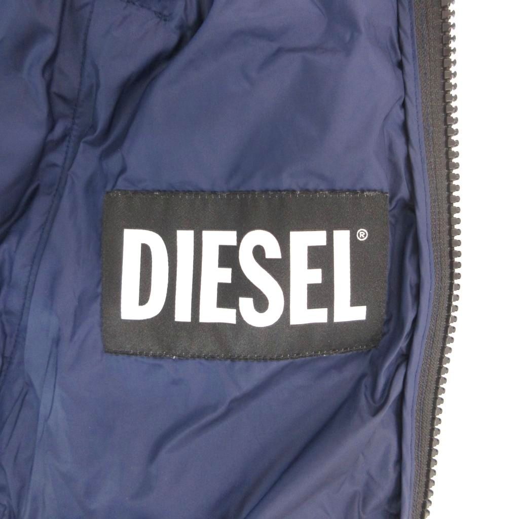 ディーゼル DIESEL 美品 キルティングフーデッドジャケット 中綿 M 紺