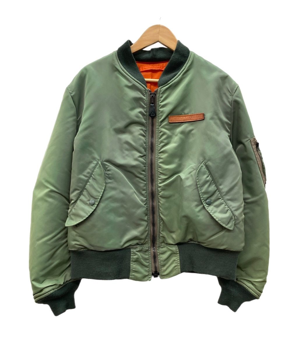リアルマッコイズ THE REAL McCOY'S Type MA-1 E-Type FLIGHT JACKET USAF 縦ステッチ　フライトジャケット ミリタリー 緑 ジャケット 無地 カーキ Lサイズ 104MT-3333
