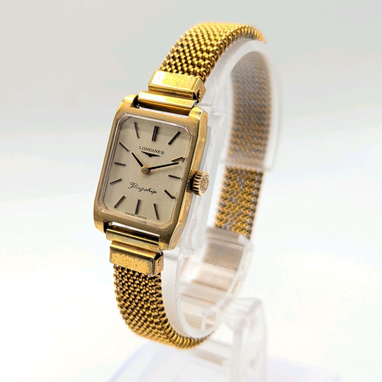Longines Flagship Watch Hand-Winding Ladies Square Gold Y2K 00S