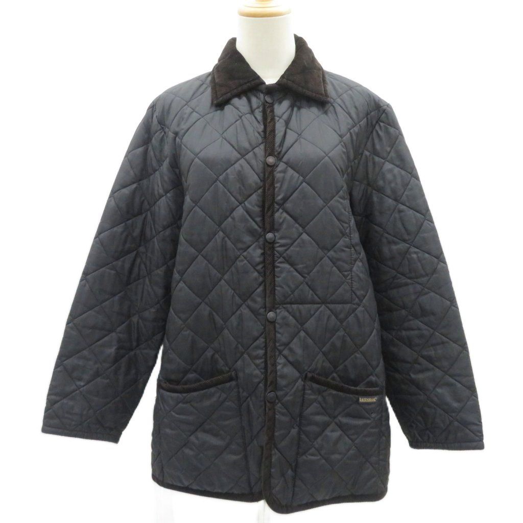 ラベンハム LAVENHAM キルティングジャケット 上着 ロング丈 38 黒 ブラック /HO32 ■ECD005