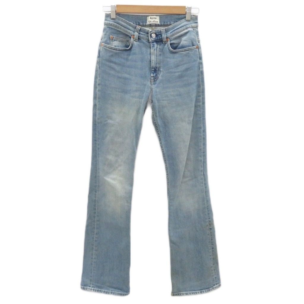 アクネ ストゥディオズ Acne Studios デニムパンツ ジーンズ フレアパンツ ロング丈 ハイウエスト 26/32 水色 ライトブルー /HO34 ■ECD005