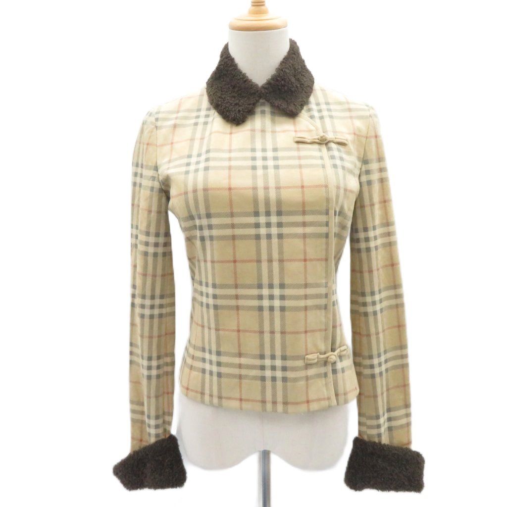 バーバリーズブルーレーベル Burberry's BLUE LABEL ジャケット 上着 ショート丈 マルチカラー ベージュ チェック柄 /HO50 ■ECD005 7,739円