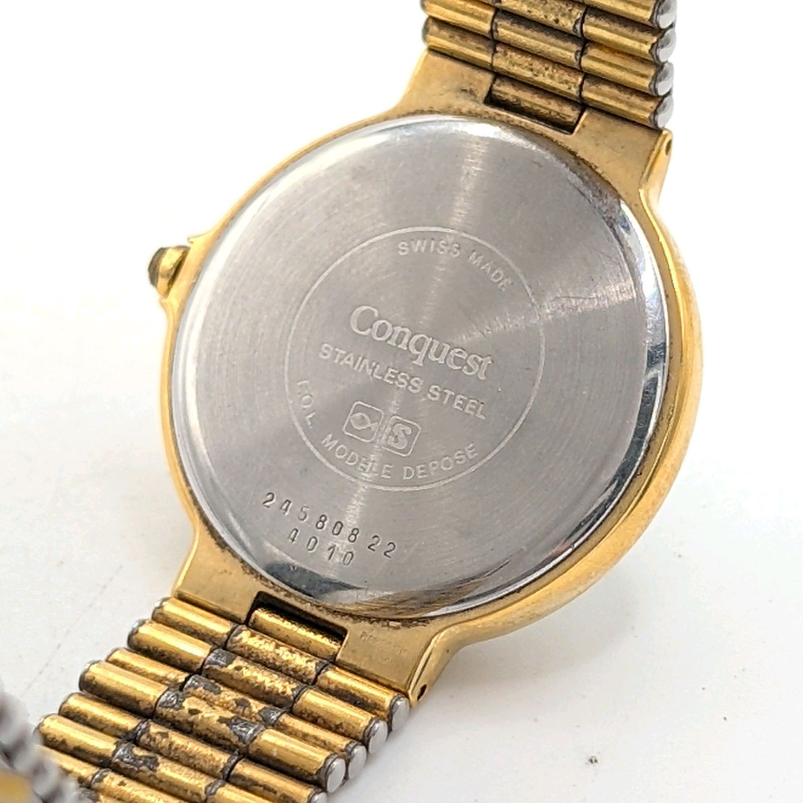 LONGINES Conquest Watch Quartz Gold Date Y2K 00S ロンジン コン